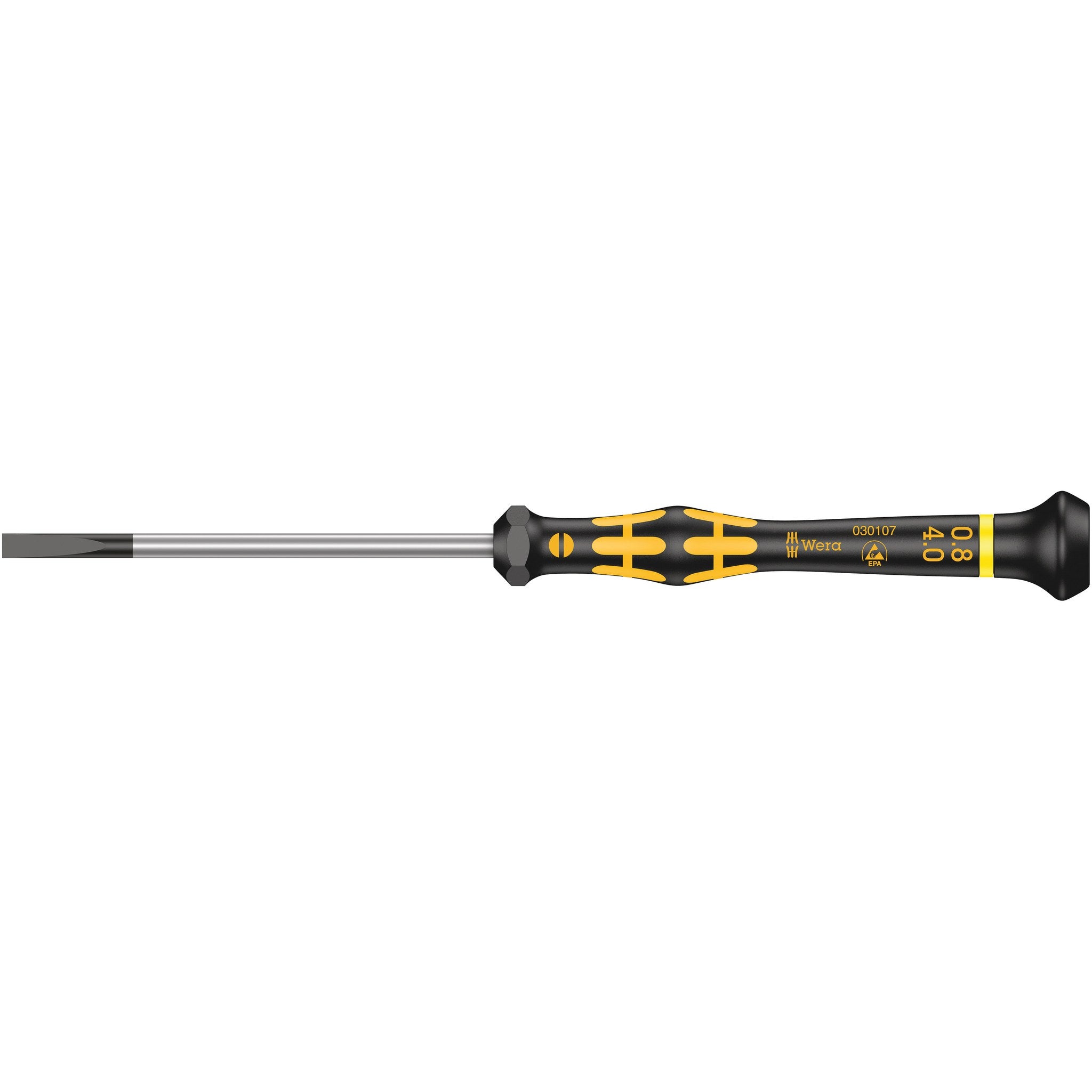 Wera 1578 A ESD Kraftform Micro screwdriver for slotted screws, 0.80 x 4 x 80 mm