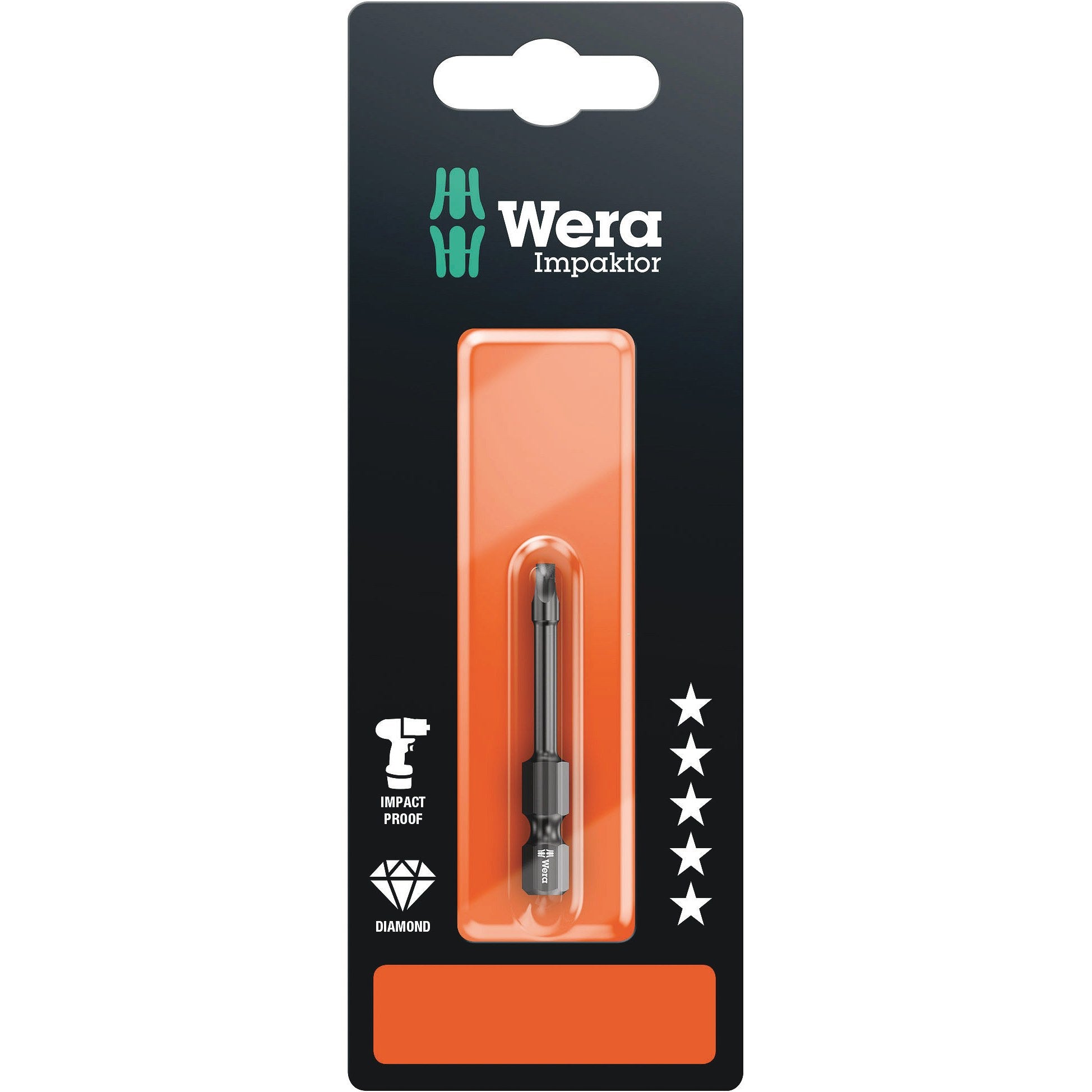 Wera 868/4 IMP DC SB Impaktor square head socket bits, # 2 x 50 mm
