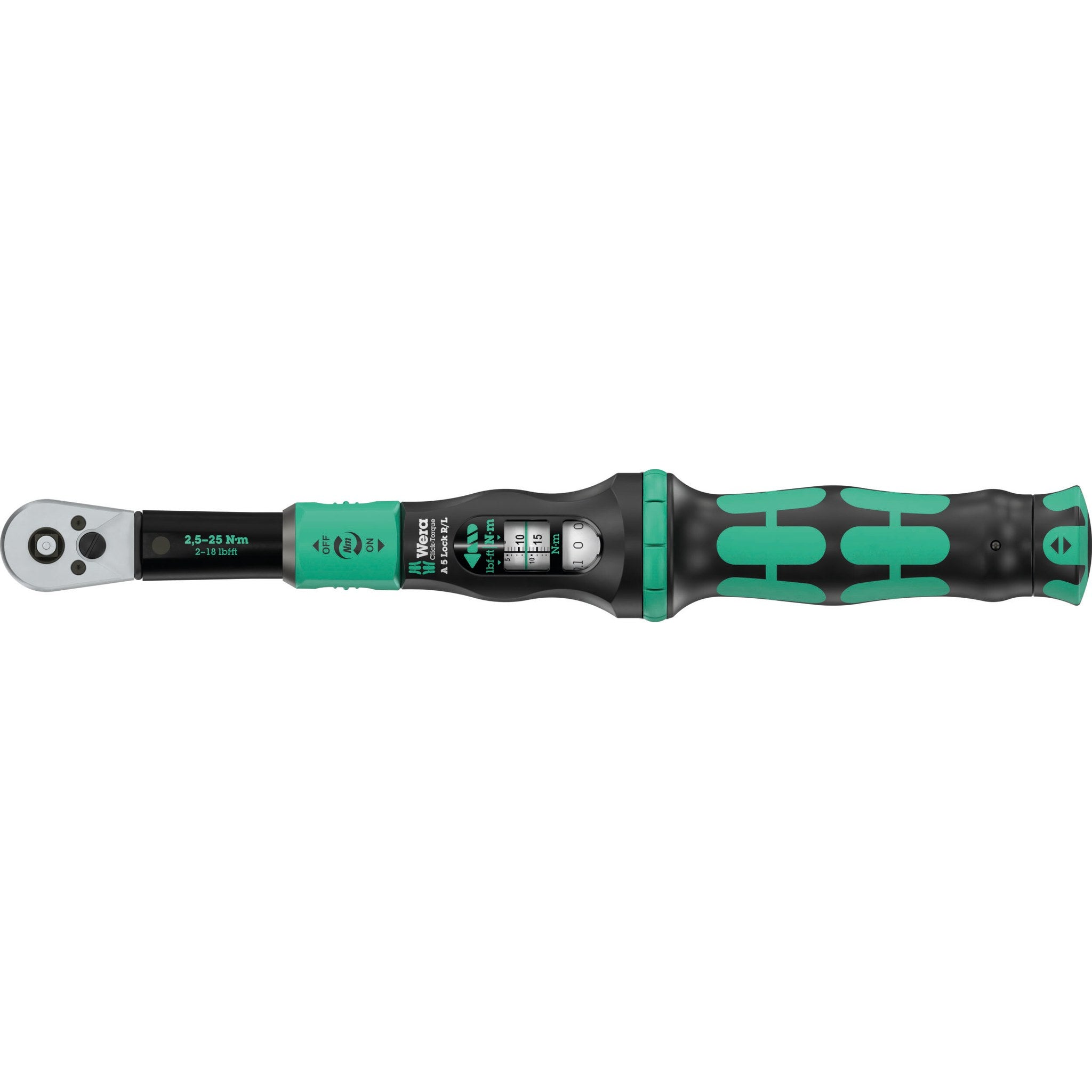 Wera Click-Torque Lock A 5 R/L Torque wrench, adjustable, Torque Lock function, square