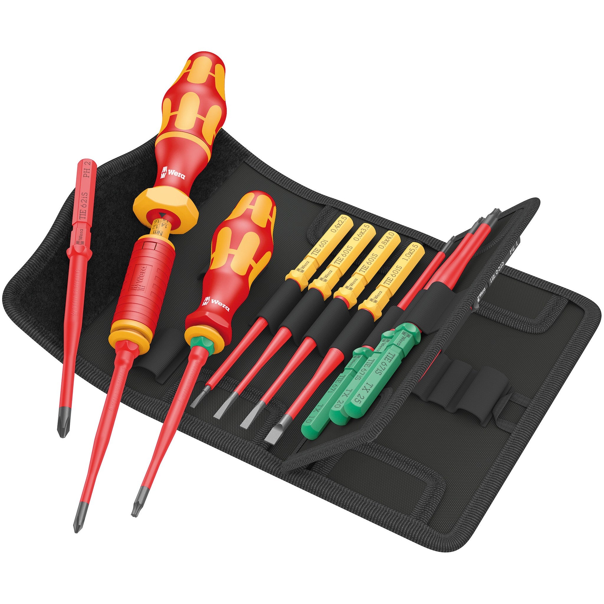 Wera Kraftform Kompakt VDE 16 Torque 1.2-3.0 Nm extra slim 1 Tool Finder, 16 pieces