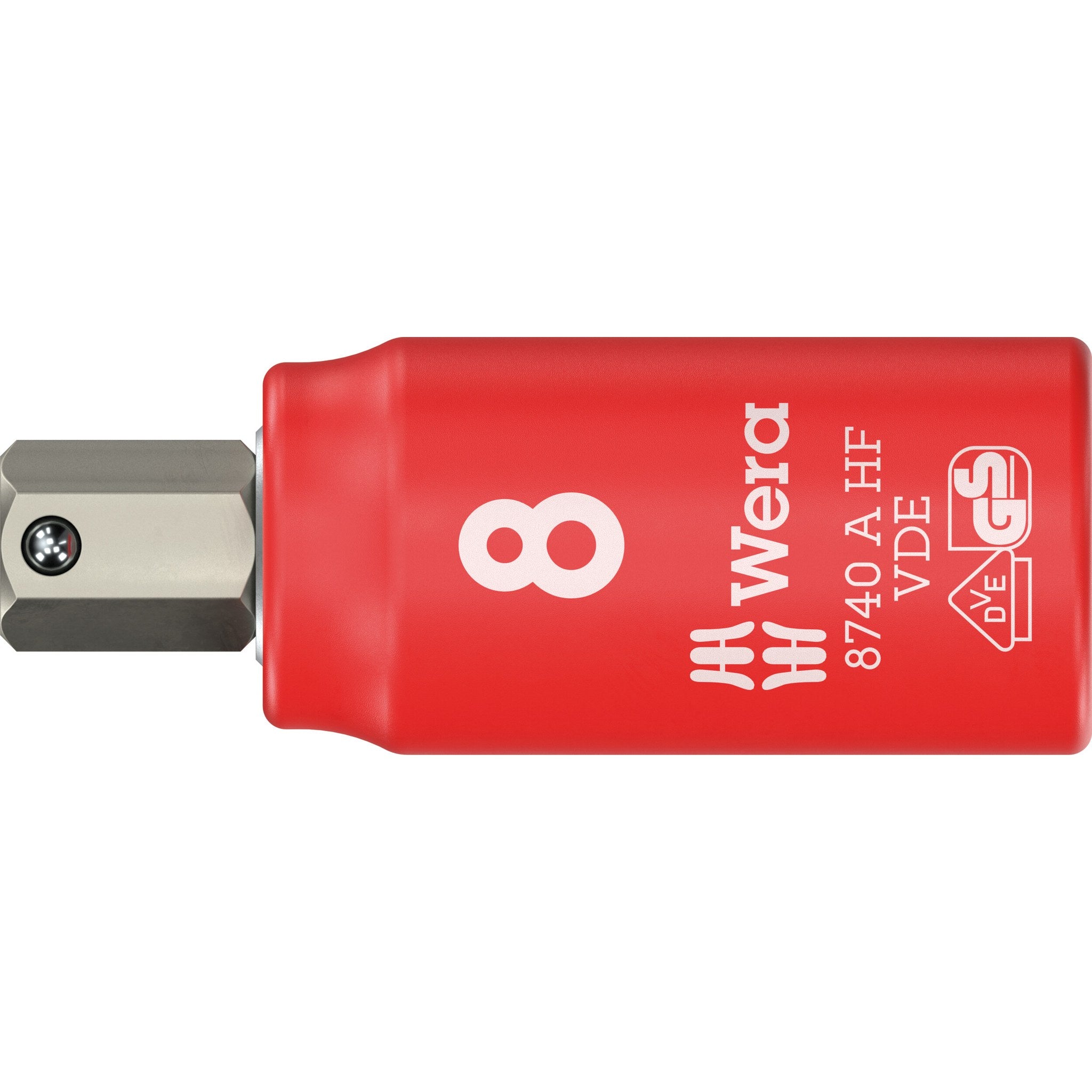 Wera 8740 A VDE HF Zyklop Bit socket, insulated, with 1/4" drive, with holding function