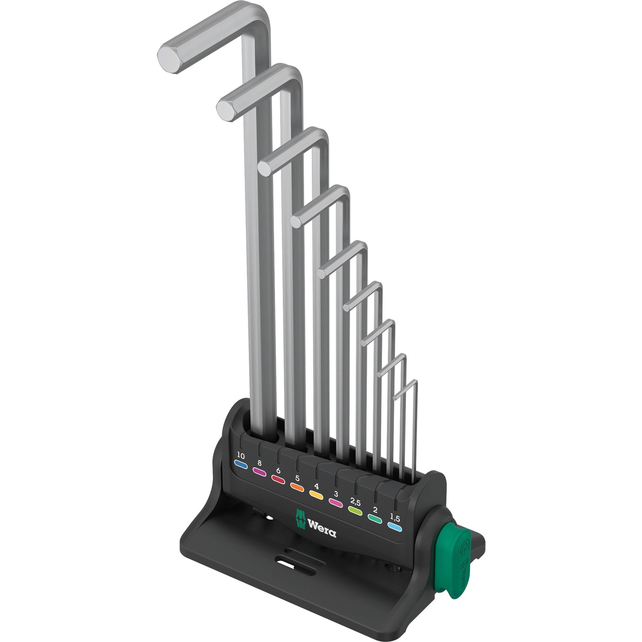 Wera 950/9 Hex-Plus 8 L-key set, metric, chrome-plated, 10 pieces