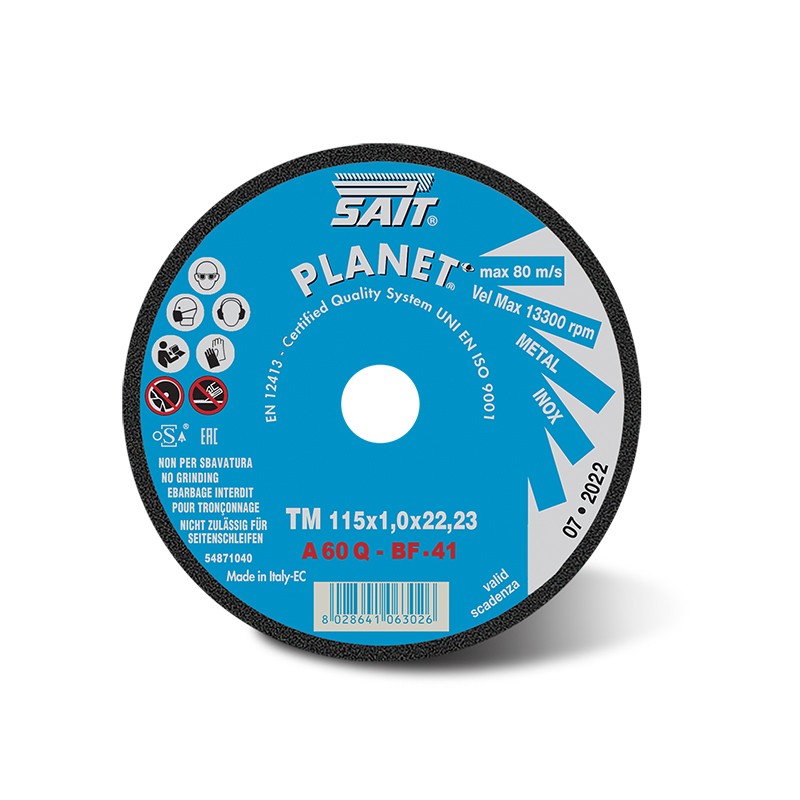 SAIT Planet-TM Cutting Disc 115 x 1.0 x 22.23mm A60Q (Tin Box)