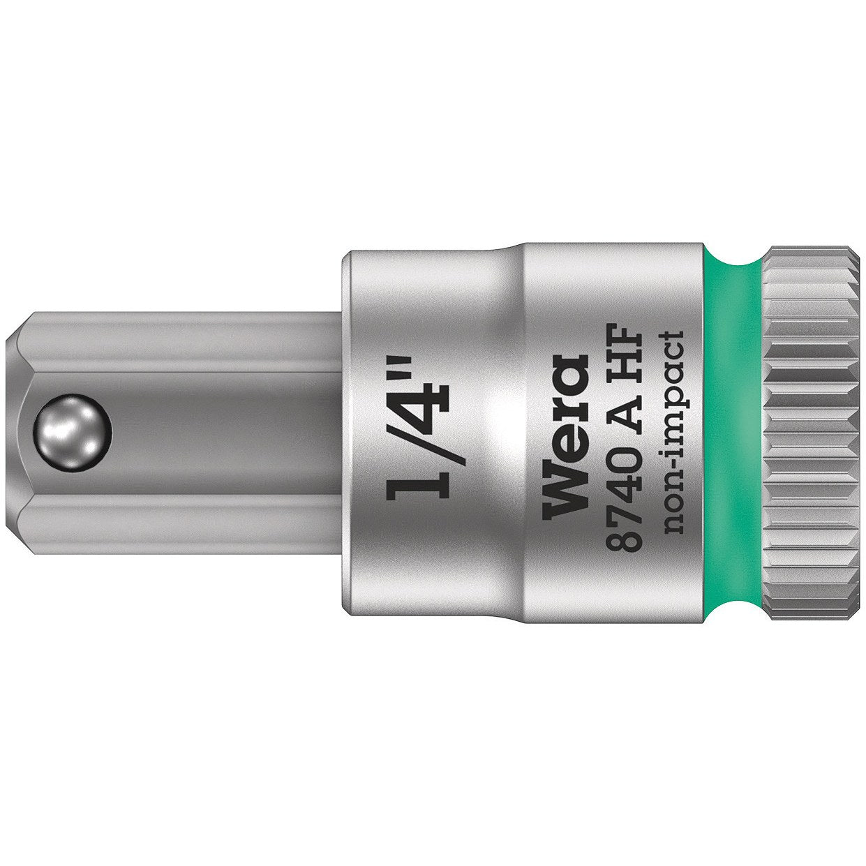 Wera 8740 A HF Zyklop bit socket with holding function, 1/4" drive, 1/4" x 28 mm