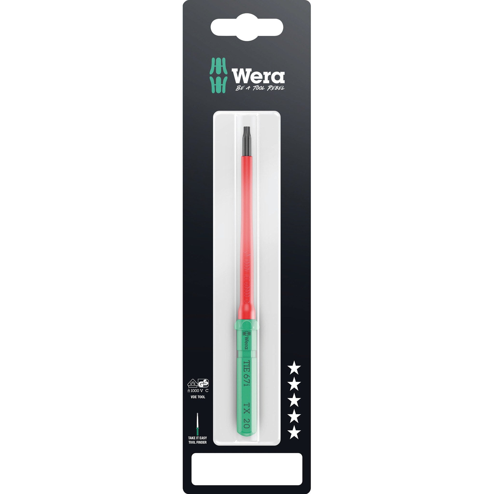 Wera Kraftform Kompakt VDE 67 i TORX® Take it easy SB, TX 20 x 157 mm