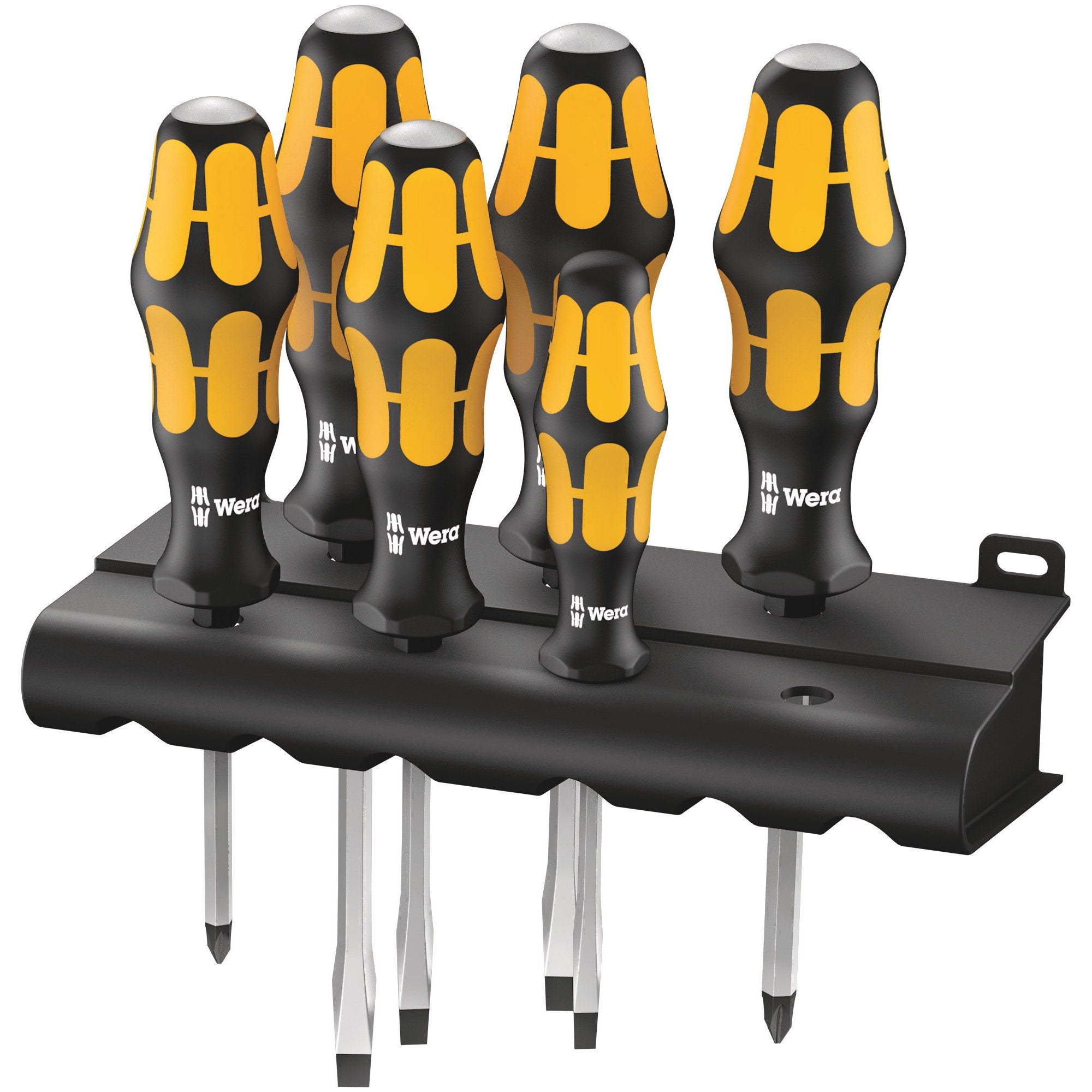 Wera 932/6 Screwdriver set Kraftform Wera: Chiseldriver and rack, 6 pieces