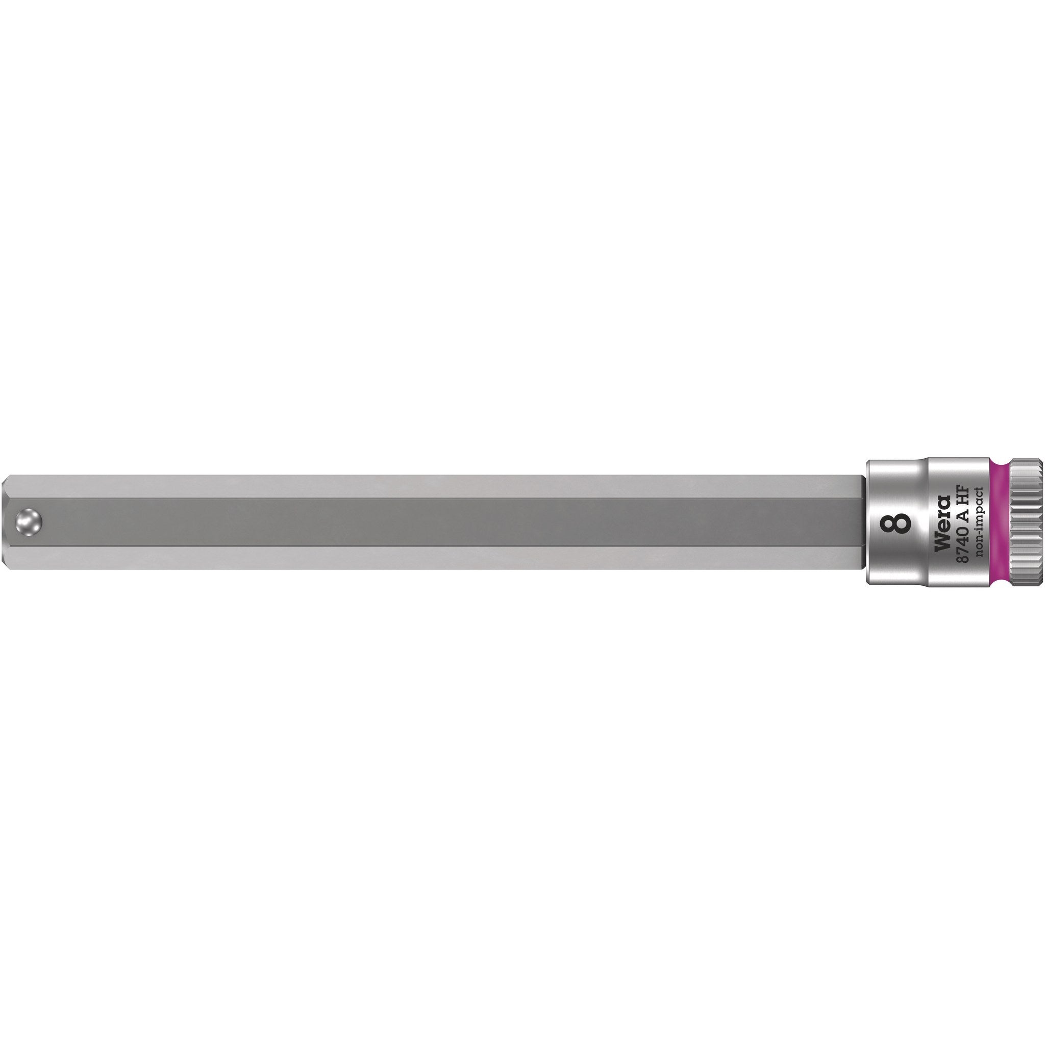 Wera 8740 A HF Zyklop bit socket with holding function, 1/4" drive, 8 x 100 mm