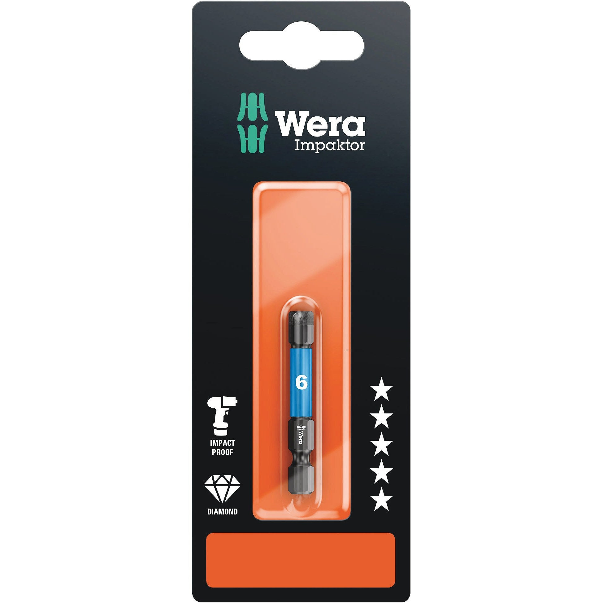 Wera 840/4 IMP DC Impaktor bits SB, 6 x 50 mm