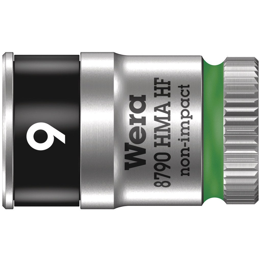 Wera 8790 HMA HF Zyklop socket with 1/4" drive with holding function, 9 x 23 mm