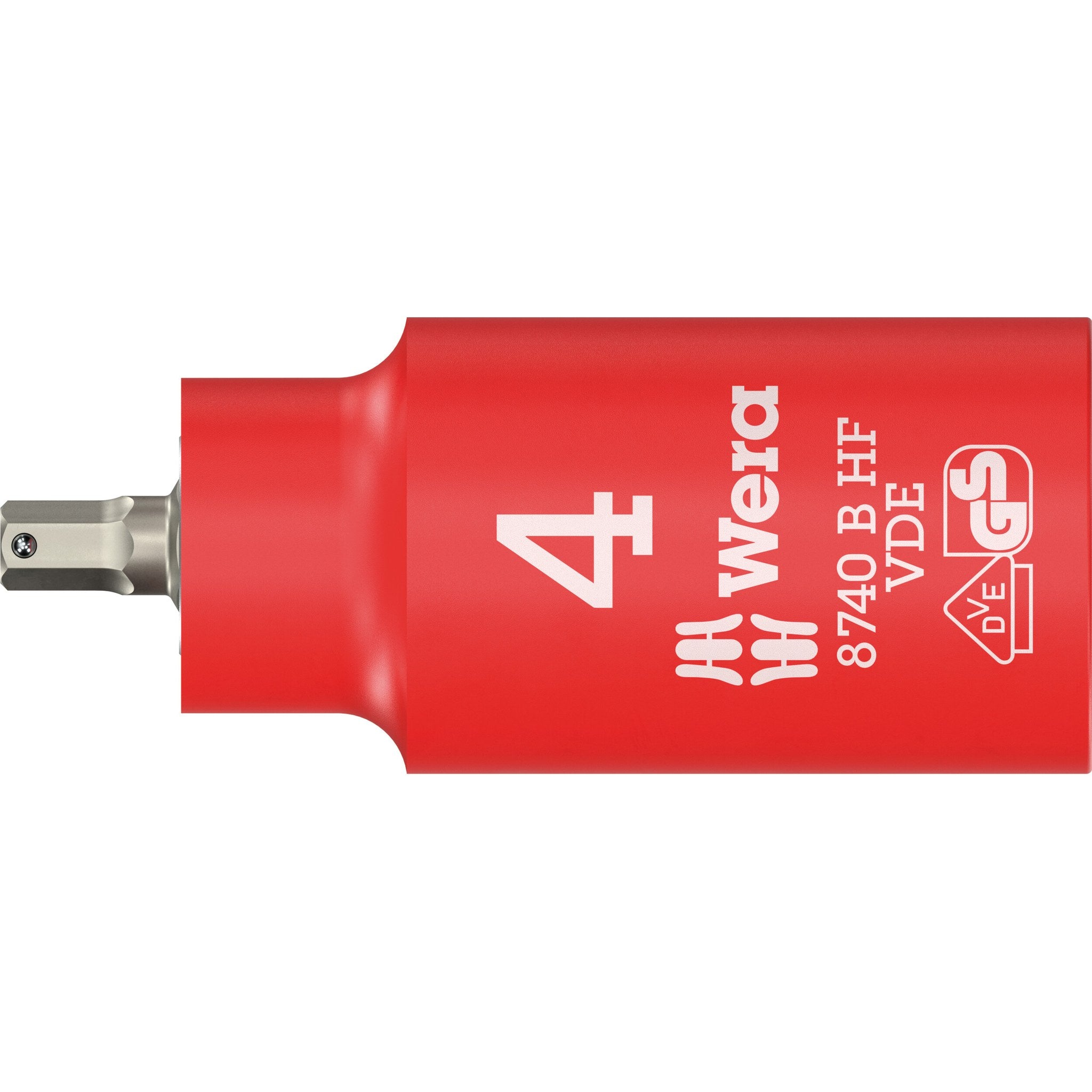 Wera 8740 B VDE HF Zyklop Hex bit socket, insulated, with holding function, 3/8" drive, 4