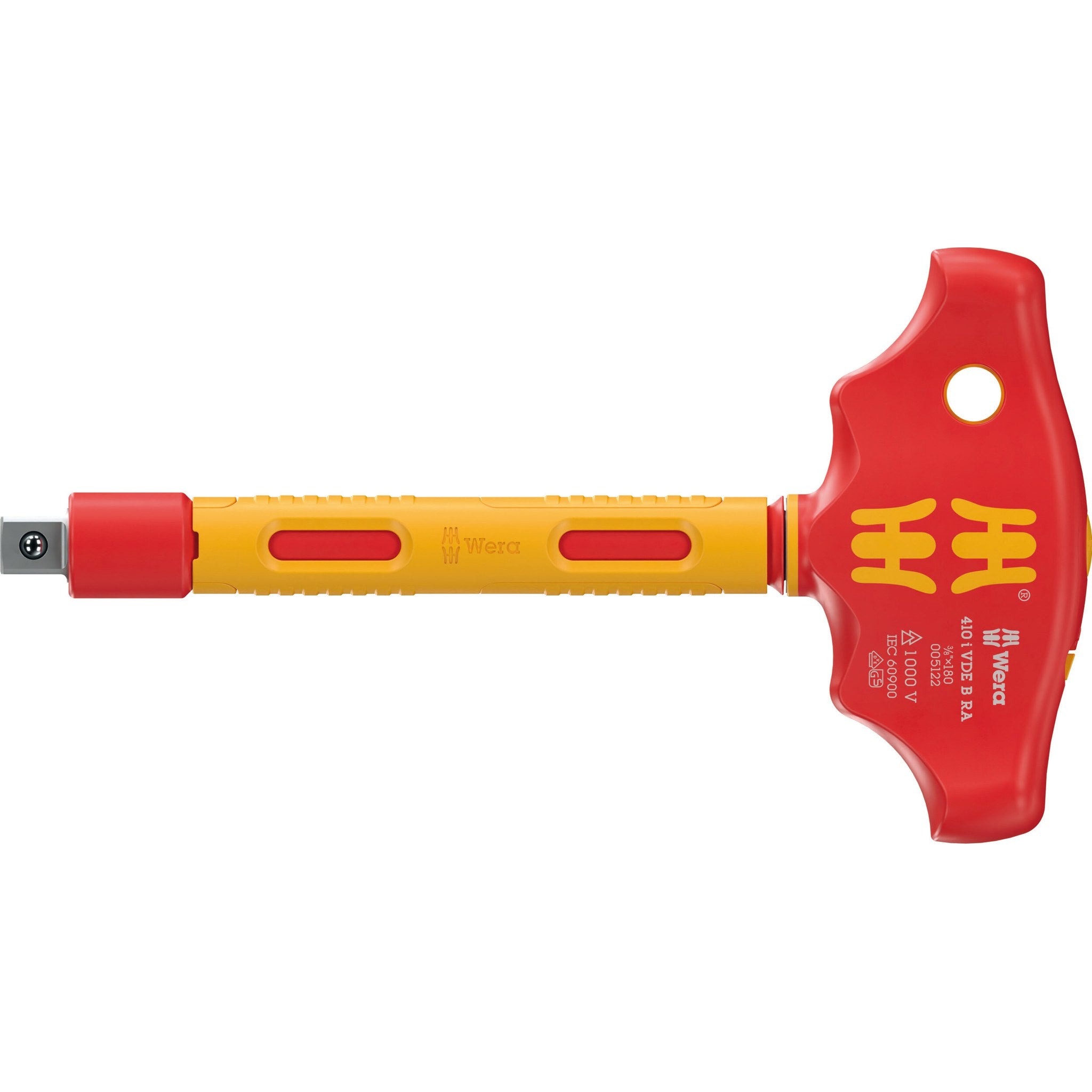 Wera 410 i VDE B RA VDE-insulated T-handle adapter screwdriver with ratchet
