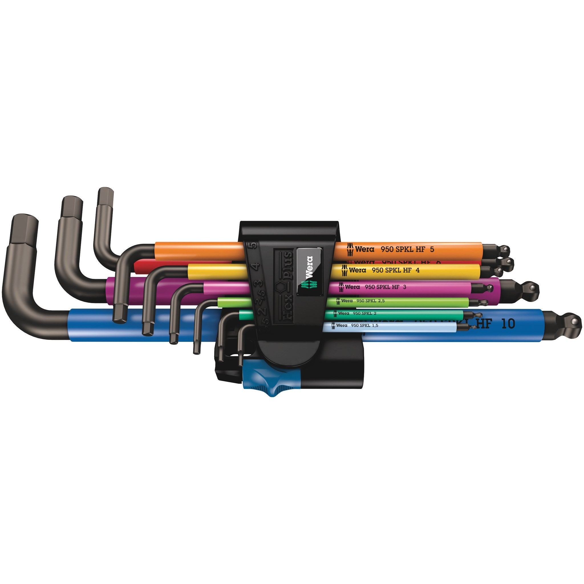Wera 950/9 Hex-Plus Multicolour HF 1 L-key set, metric, BlackLaser, with holding