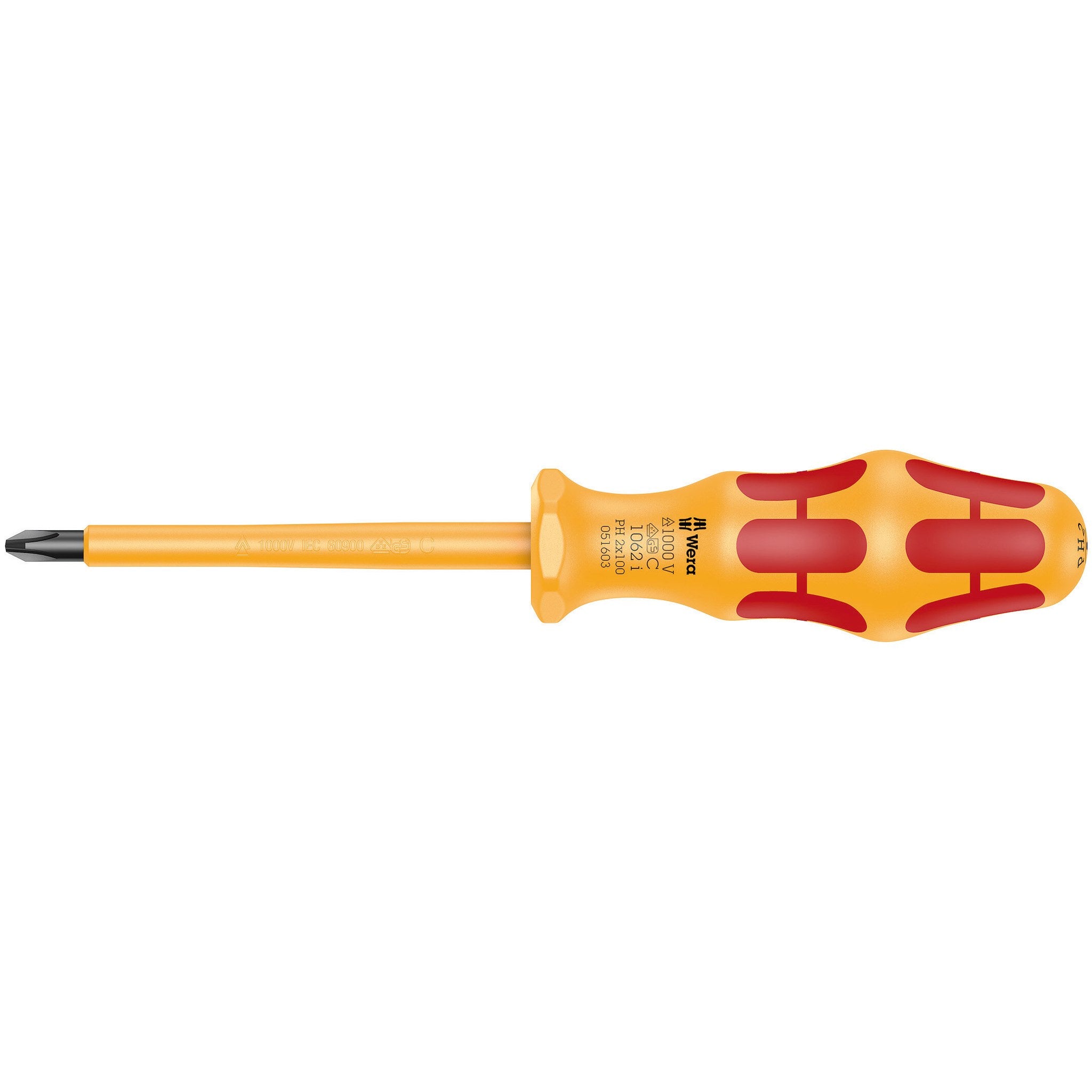 Wera 1062 i PH VDE-insulated Kraftform Phillips-head screwdriver, PH 2 x 100 mm