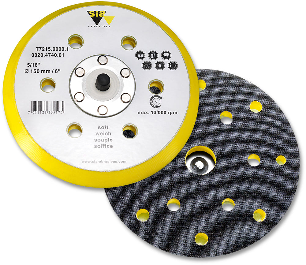 Backing pad 15-hole, 5/16'', soft, for siafast Ø150mm