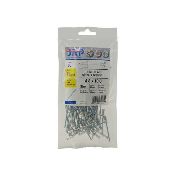 Steel/Steel Dome Rivets - 3.2x8