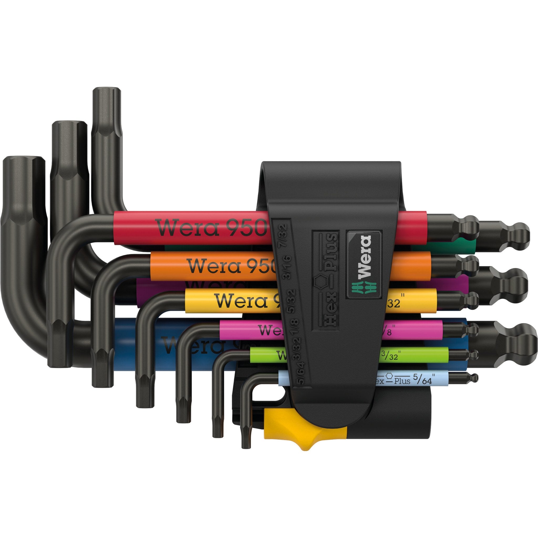 Wera 950/9 Hex-Plus Multicolour Imperial 3 L-key set, imperial, BlackLaser, 9 pieces