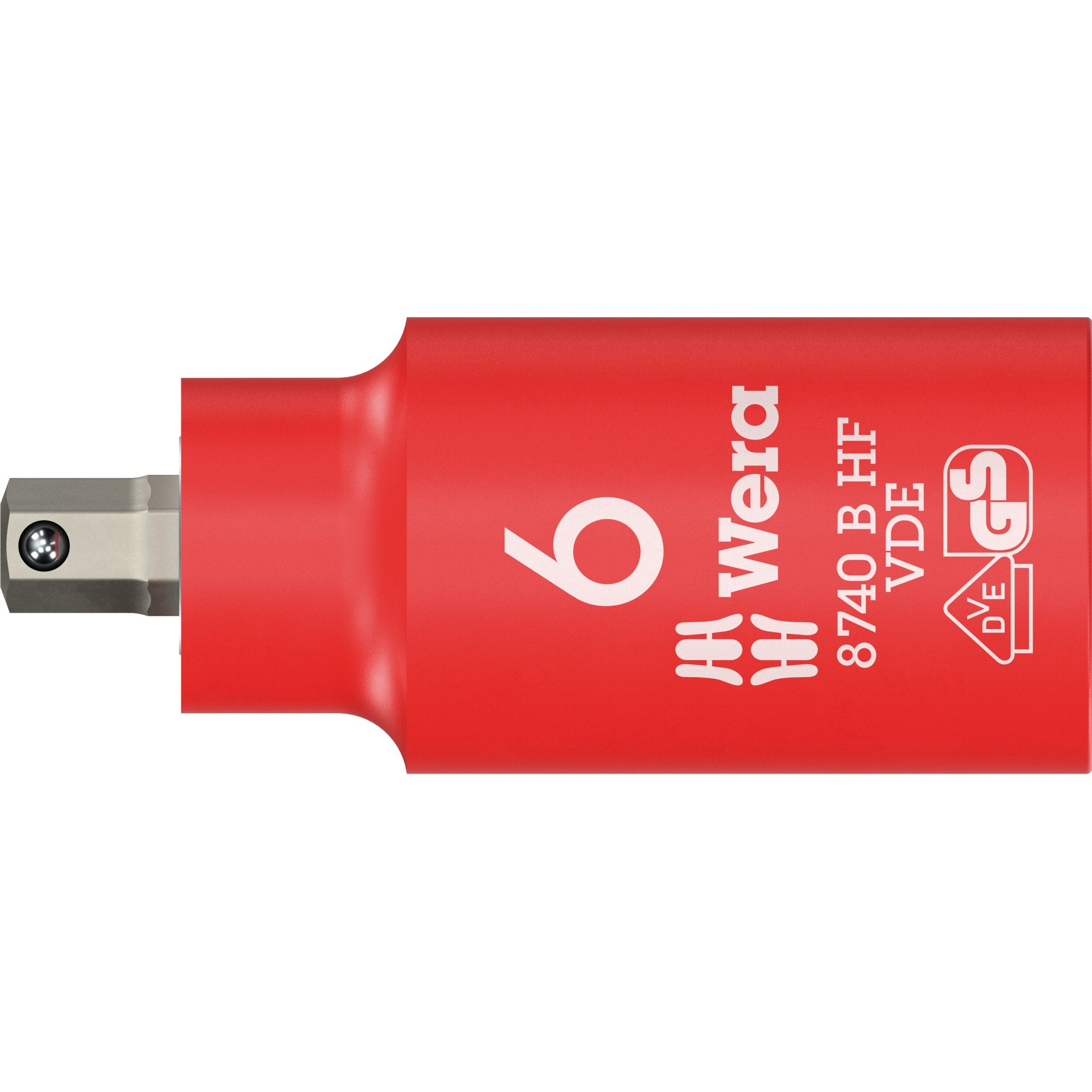 Wera 8740 B VDE HF Zyklop Hex bit socket, insulated, with holding function, 3/8" drive, 6