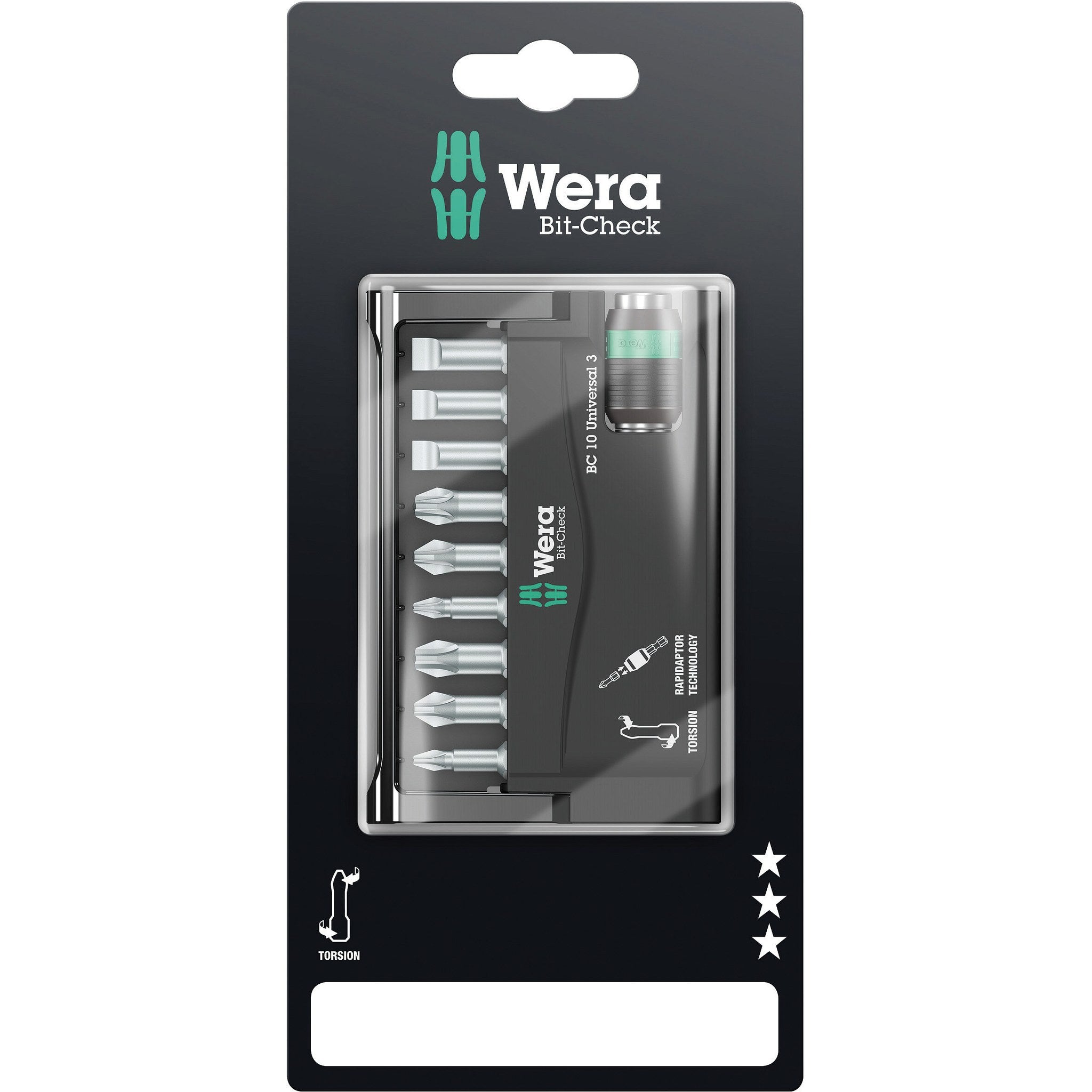 Wera Bit-Check 10 Universal 3 SB, 10 pieces