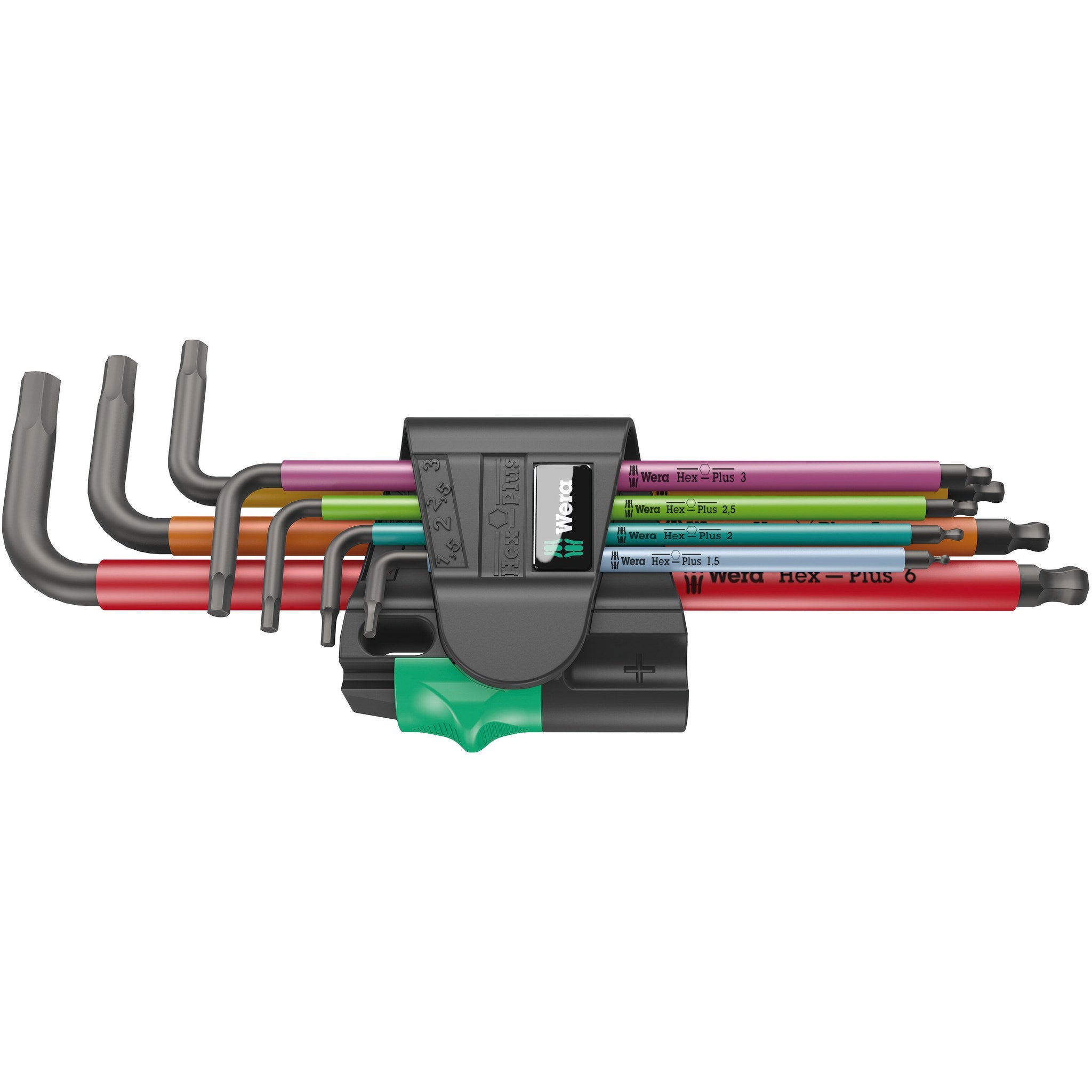 Wera 950/7 Hex-Plus Multicolour Magnet 1 L-key set, metric, BlackLaser, 7 pieces