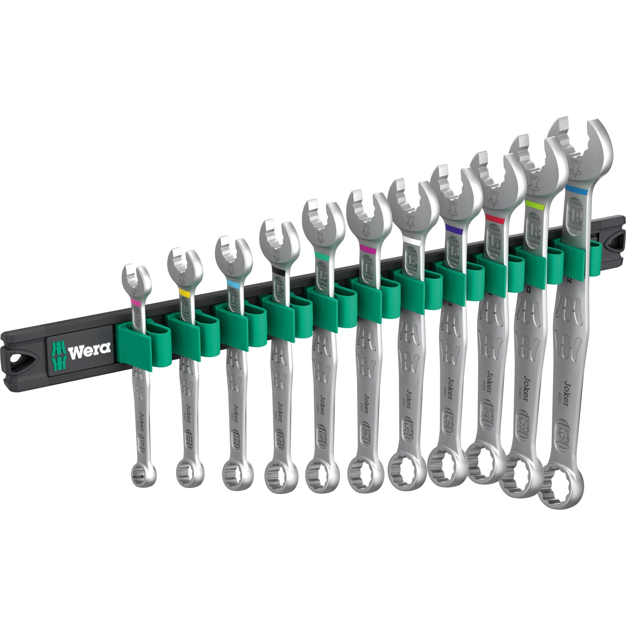 Wera 9640 Magnetic rail 6003 Joker 1 Ring spanner set, 11 pieces