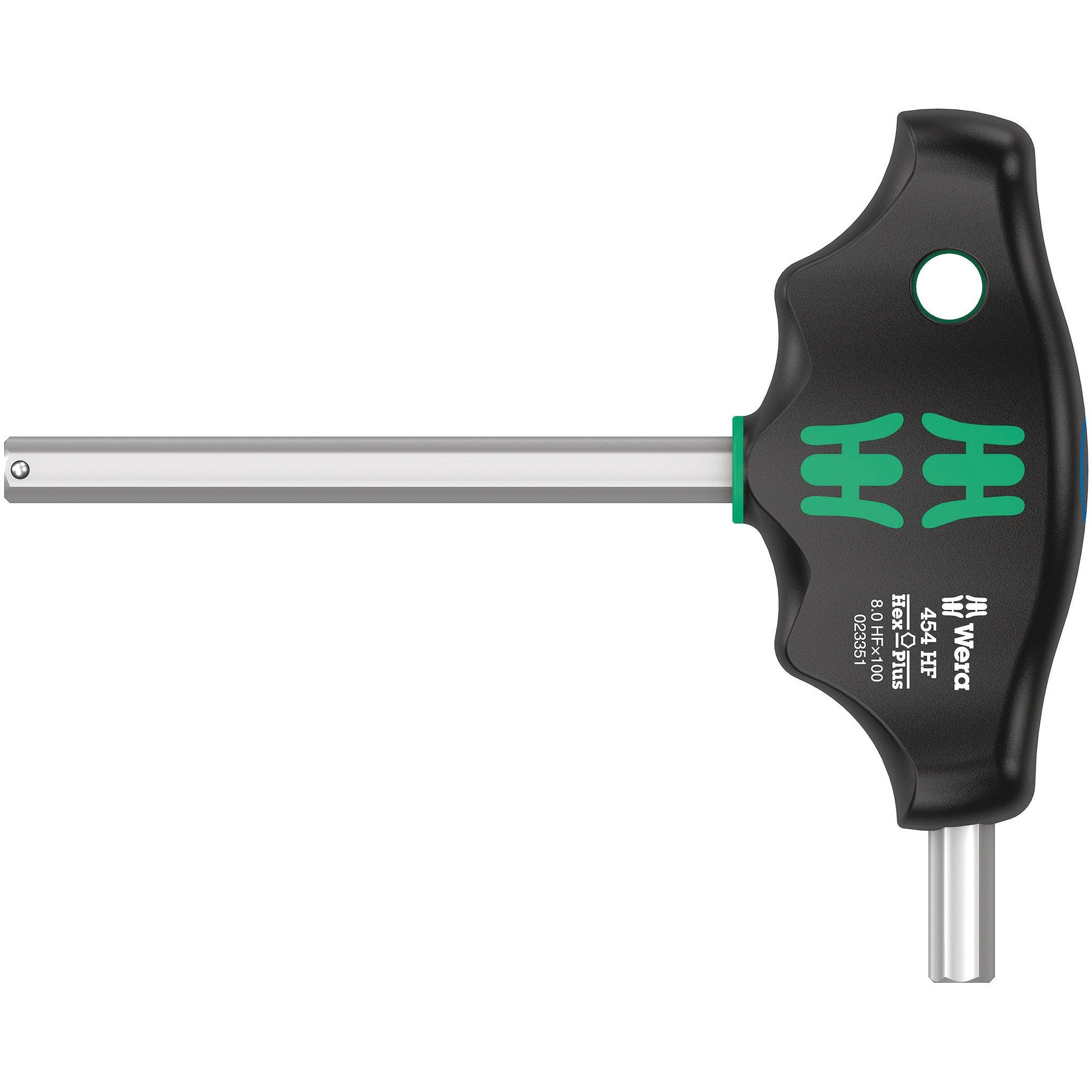 Wera 454 HF T-handle hexagon screwdriver Hex-Plus with holding function, 8 x 100 mm