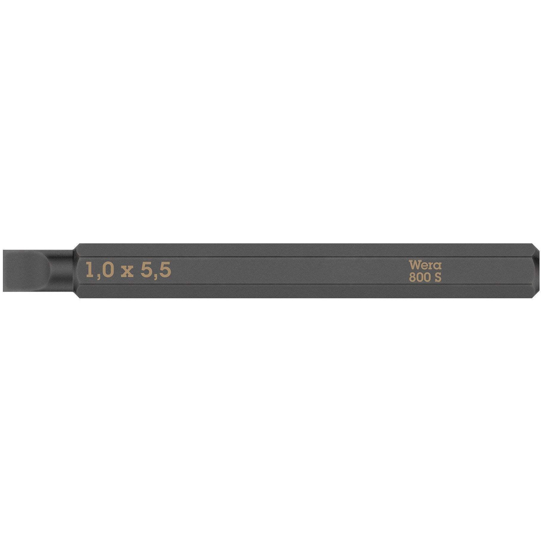 Wera 800 S Slotted bits for impact screwdrivers, 1 x 5.5 x 70 mm
