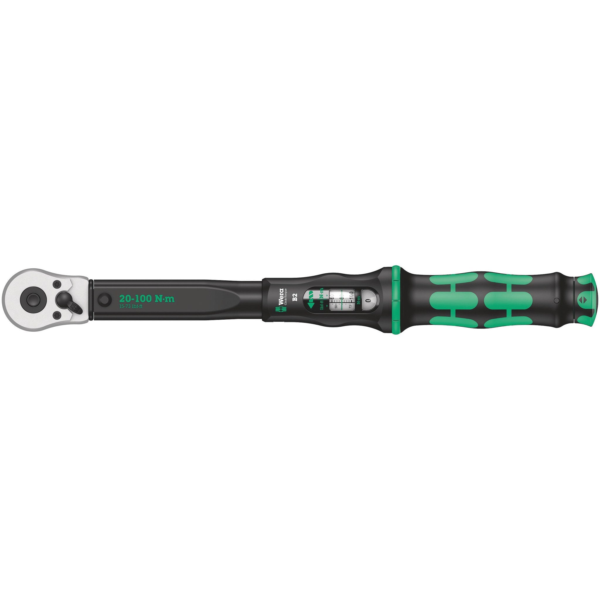 Wera Click-Torque B 2 torque wrench with reversible ratchet, 20-100 Nm, 3/8" x 20-100
