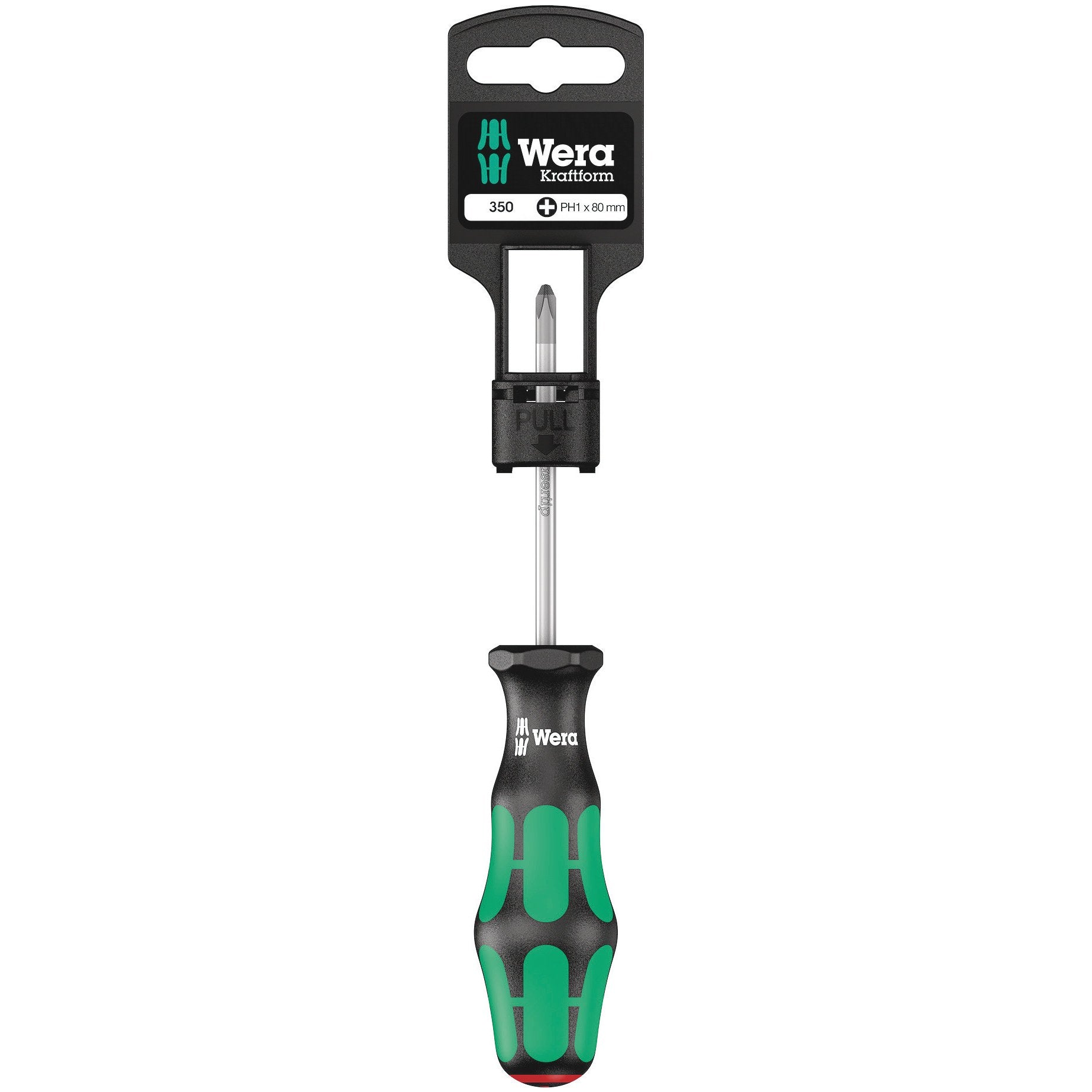 Wera 350 PH SB Screwdriver for Phillips screws, PH 1 x 80 mm