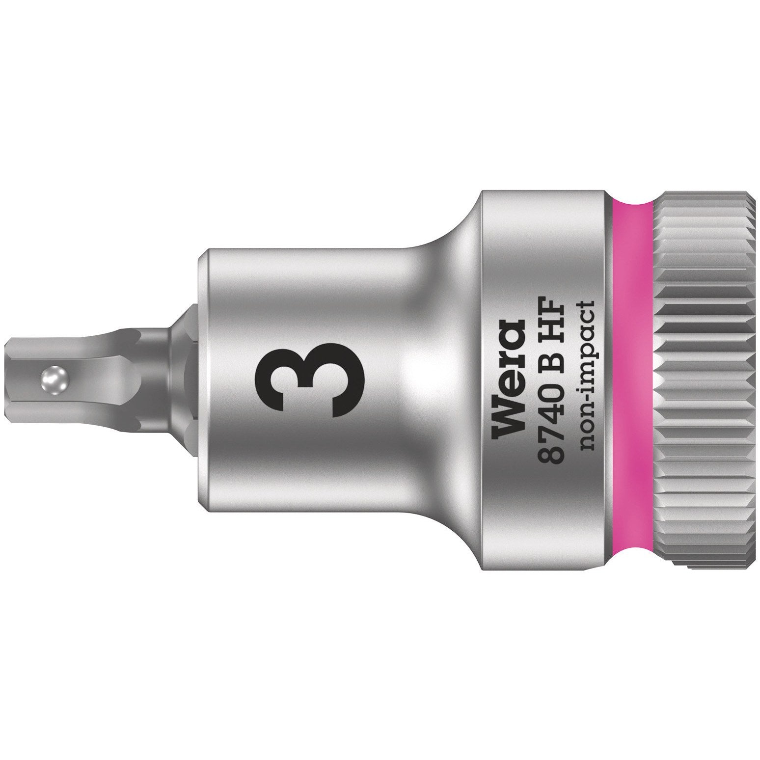 Wera 8740 B HF Zyklop bit socket with holding function, 3/8" drive, 3 x 35 mm