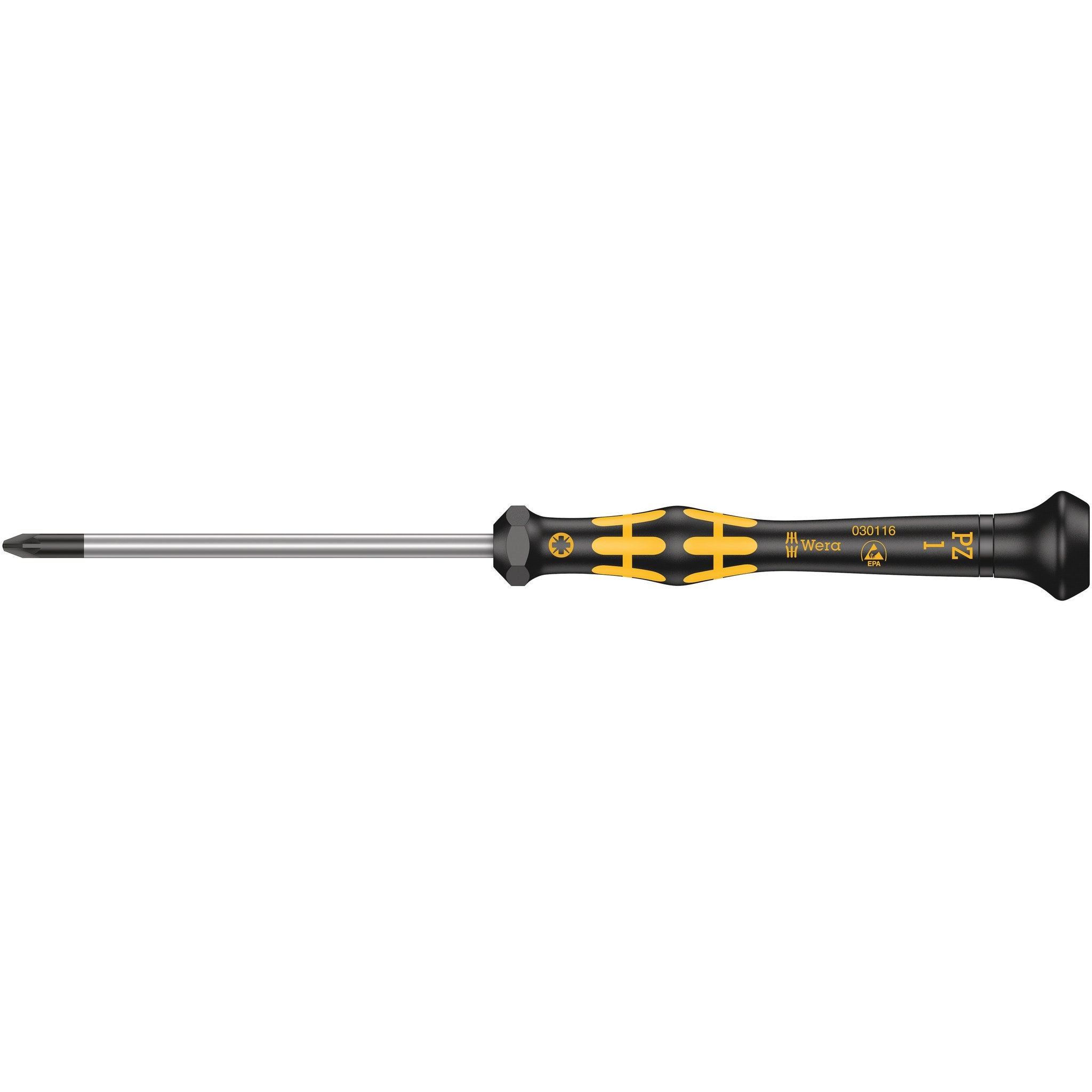 Wera 1555 PZ ESD Kraftform Micro screwdriver for Pozidriv screws, PZ 1 x 80 mm