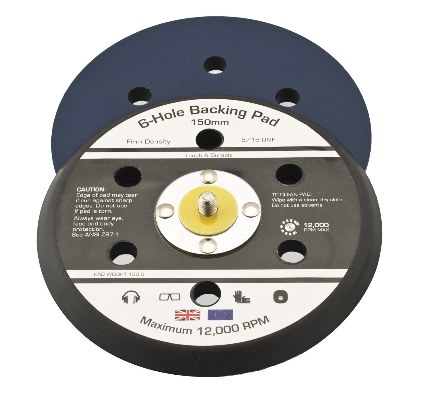 Flexipads 17415 150mm Tough DA Pad 6-Hole PSA 5/16-UNF