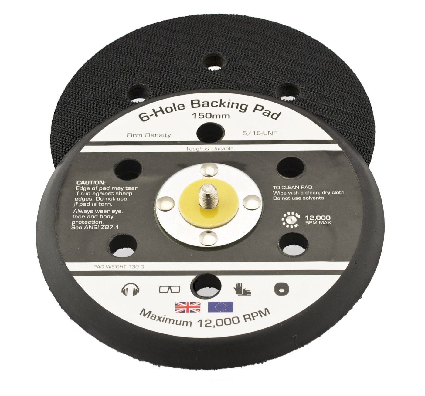 Flexipads 17420 150mm Tough DA Pad 6-Hole GRIP 5/16-UNF