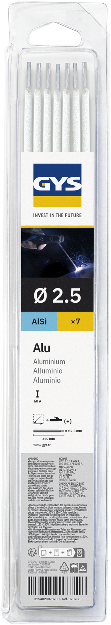 GYS 7 ALUMINIUM ELECTRODES - Ø2.5 - BLISTER