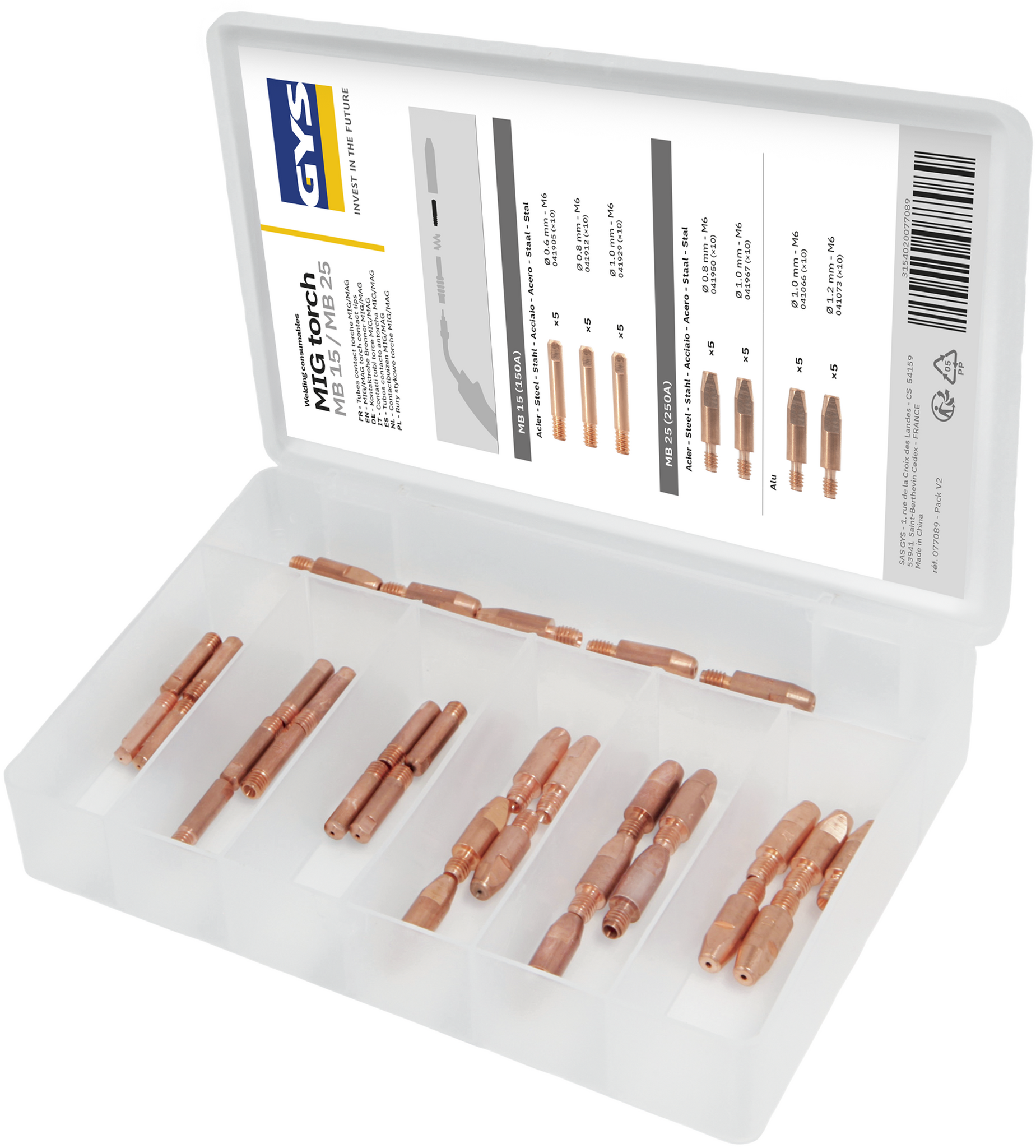 GYS BOX OF CONTACT TIPS MB15/MB25 V2