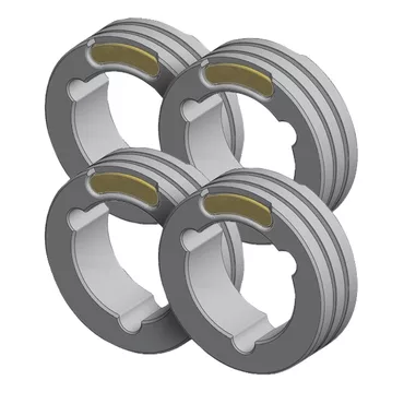 GYS SET OF 4 TWIN DRIVE ROLLS - STEEL CORED WIRE ø1.6/2.4 (yellow/grey)