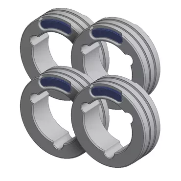 GYS SET OF 4 TWIN DRIVE ROLLS - STEEL ø0.8/1.0 (blue/red)