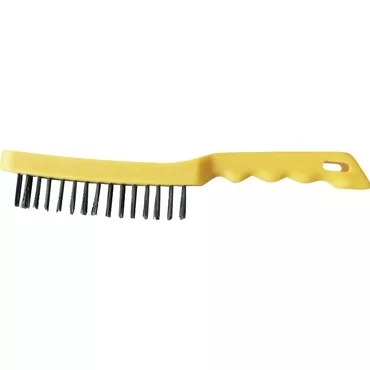 GYS STEEL BRUSH, 3 ROWS - PLASTIC HANDLE