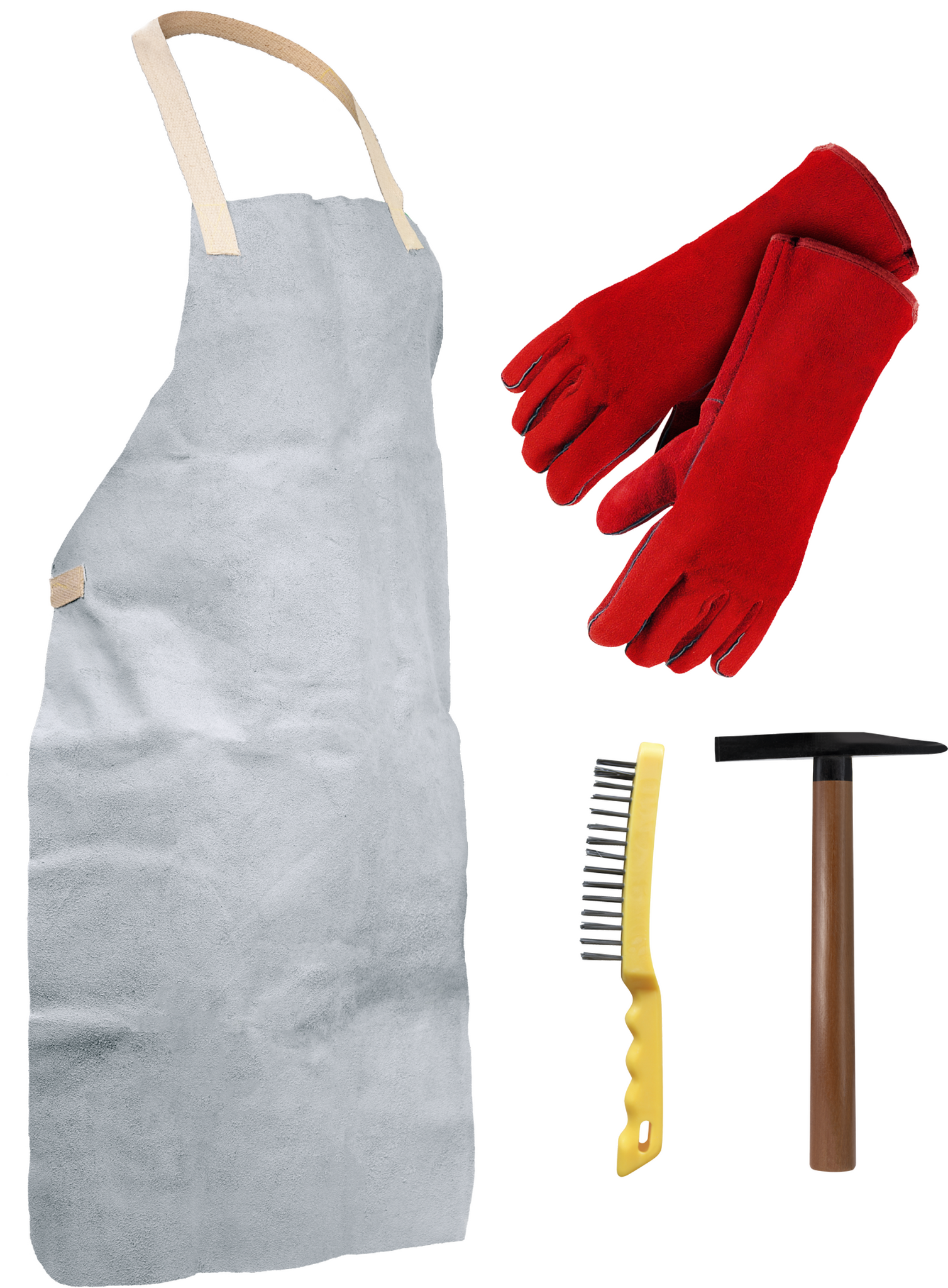 GYS PRO WELDER EQUIPMENT PACK: APRON/GLOVES/HAMMER/BRUSH