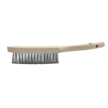 GYS ANGLE STEEL BRUSH, 3 ROWS - WOOD HANDLE