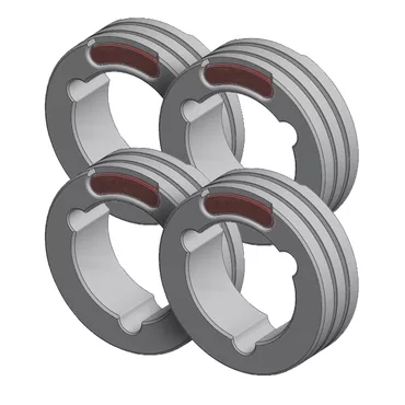 GYS SET OF 4 TWIN DRIVE ROLLS - STEEL ø1.0/1.2 (red/orange)