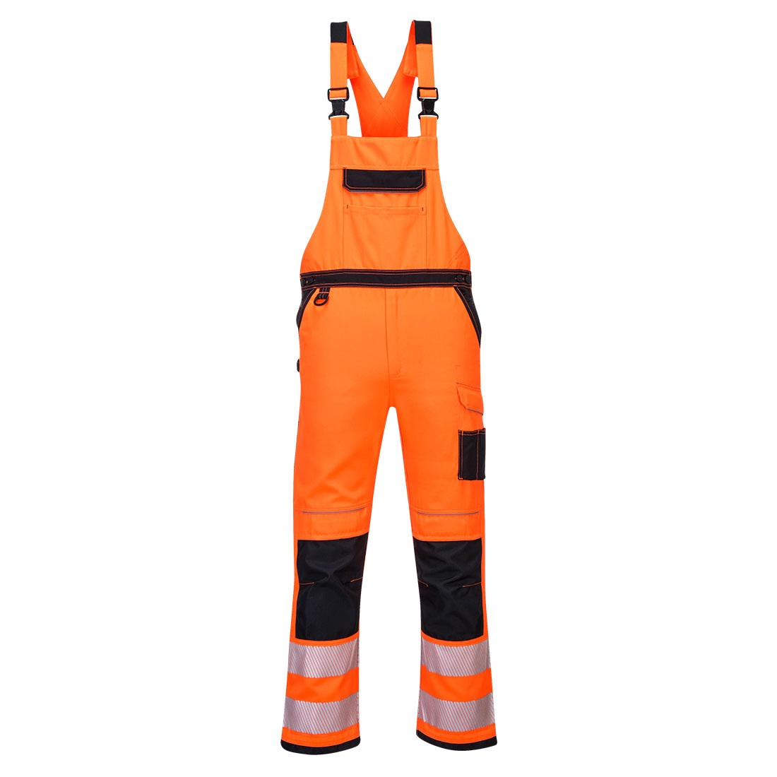Portwest PW344 Hi-Vis Bib & Brace Orange/Black L Regular