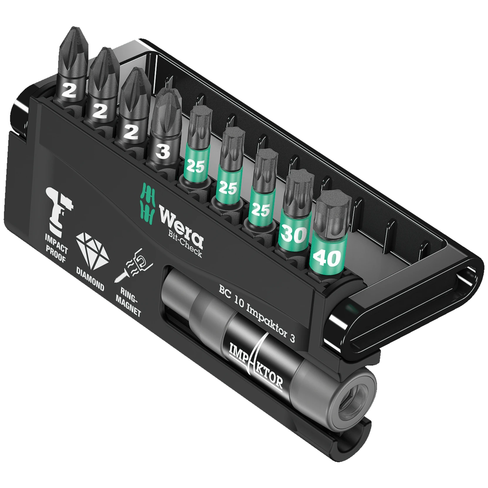 Wera Bit-Check 10 Impaktor 3, 10 pieces
