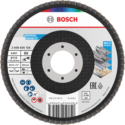 BOSCH Flap Disc x451 115mm T29 p80