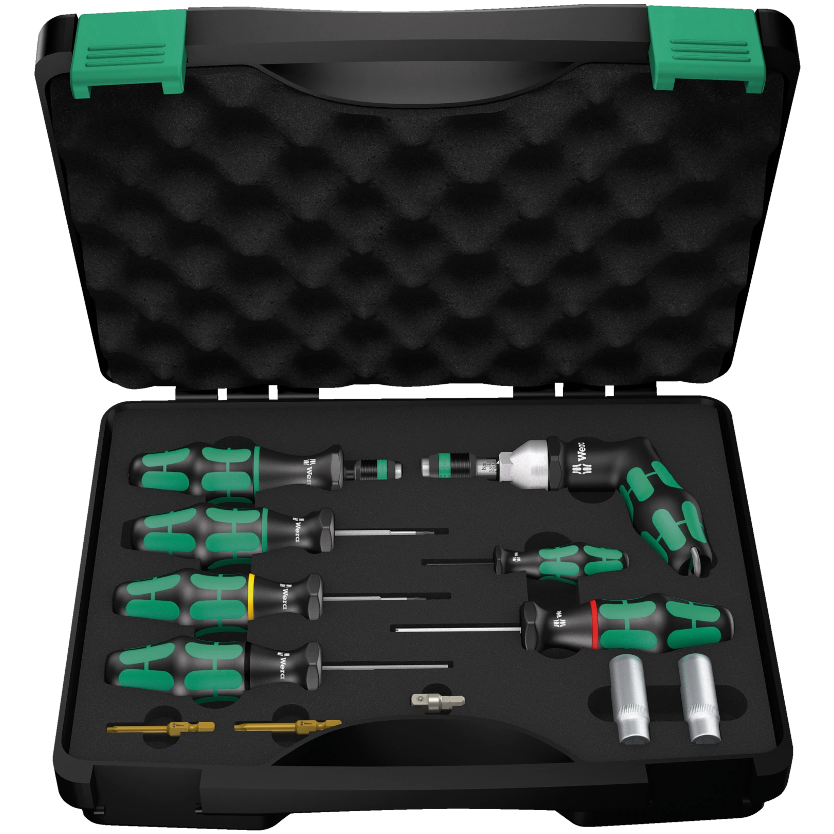 Wera 7443/12 Assembly set for tyre pressure control systems, 12 pieces