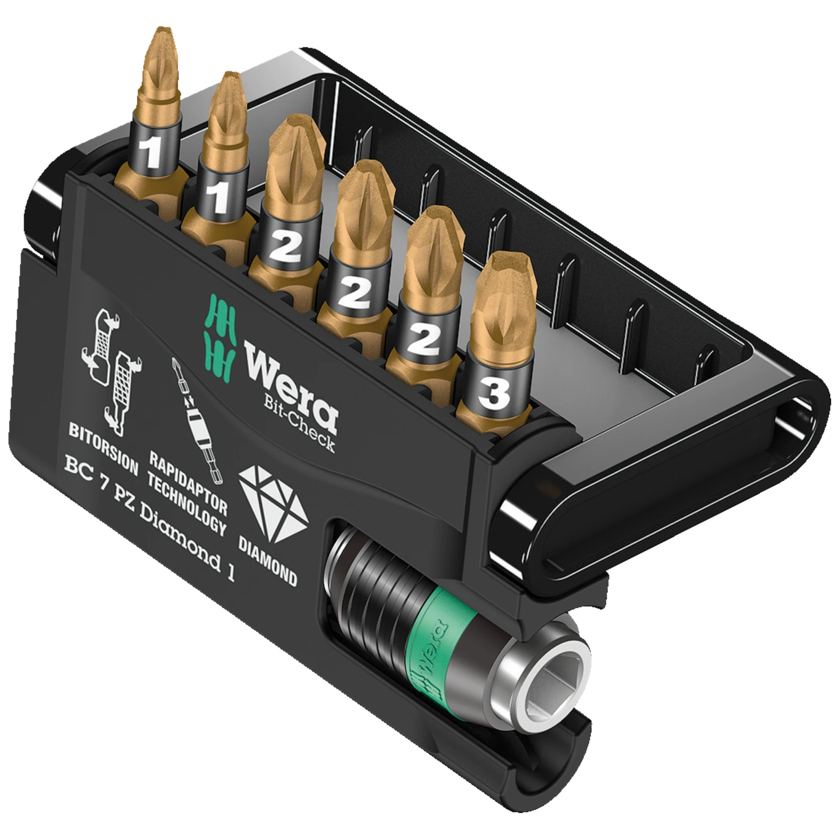 Wera Bit-Check 7 PZ Diamond 1, 7 pieces