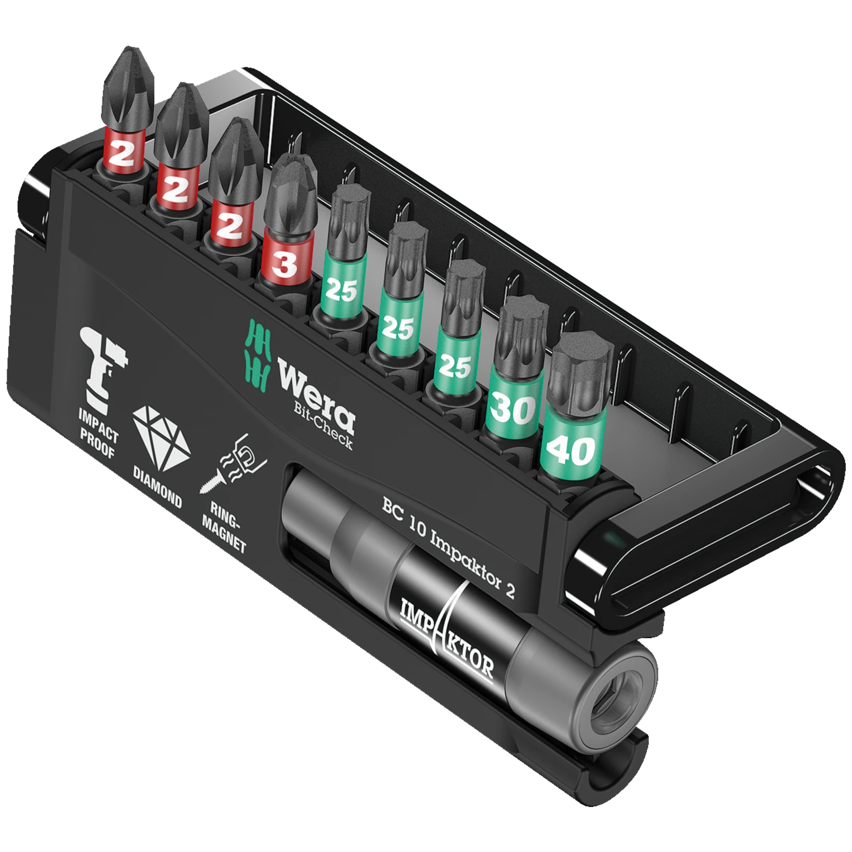 Wera Bit-Check 10 Impaktor 2, 10 pieces
