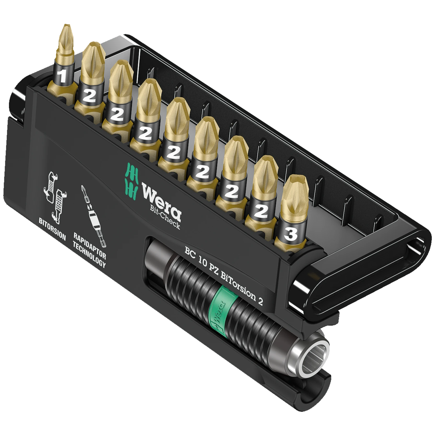 Wera Bit-Check 10 PZ BiTorsion 2, 10 pieces