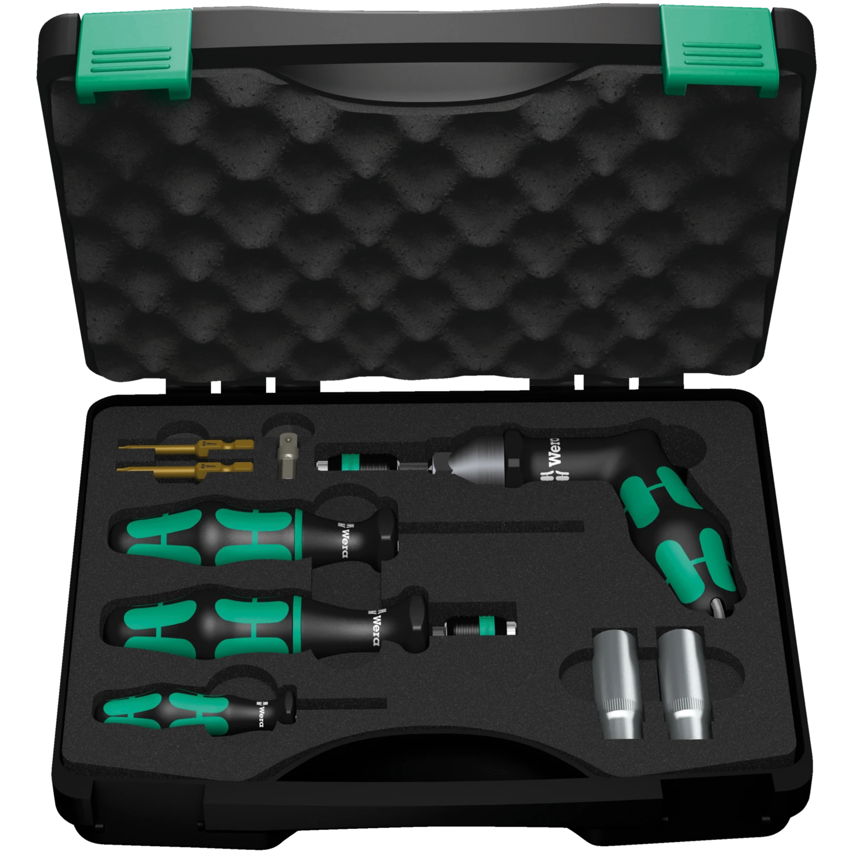 Wera 7443/61/9 Assembly set for tyre pressure control systems, 9 pieces