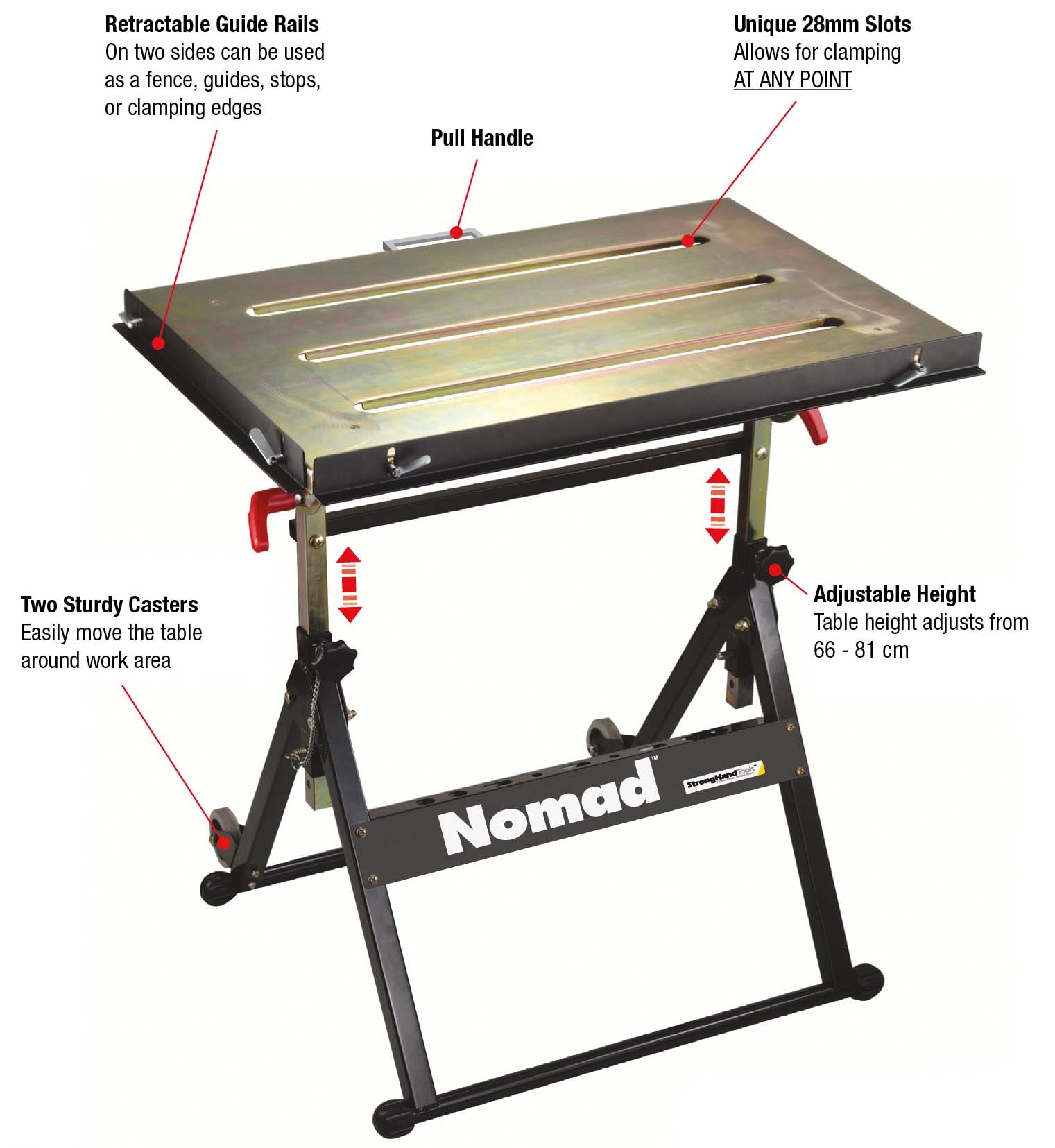 Strong Hand Nomad Adjustable Welding Table