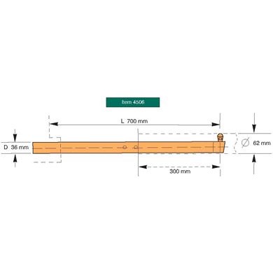 Reduced Size Arm D=36mm L=380-700mm